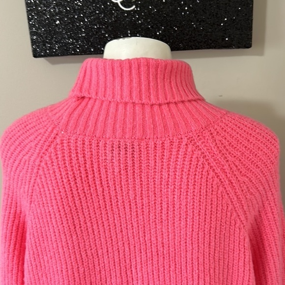 Anthropologie Flat White New York Pink Turtleneck Ribbed Sweater Sz M - Picture 8 of 11